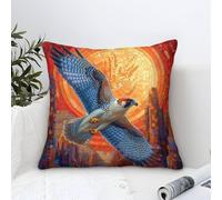 Cushion Cases Peregrine Falcon Modern Art Decorative,Colorful Mosaic Bird Pattern Square Cotton Pillow Case Soft Polyester Throw Pillow Cases for Sofa Patio Home Decor 40x40cm