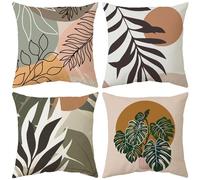 Cushion Cover, 25 x 25 cm, Minimalist Cushion Covers, Set of 4, Velvet, Double-Sided Cushion Covers with Invisible Zip, Decorative Cushion Cover, Throw Cushion Cover, Square Sofa Cushion Cover for