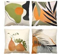 Cushion Cover, 25 x 25 cm, Minimalist Cushion Covers, Set of 4, Velvet, Double-Sided Cushion Covers with Invisible Zip, Decorative Cushion Cover, Throw Cushion Cover, Square Sofa Cushion Cover for