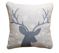 Cushion Cover 40 cm x 40 cm Christmas Grey Deer Silver Cushion Cover Cushion