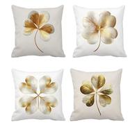 Cushion Cover 45 x 45 Set of 4, grass Garden Cushions minimalist Outdoor Cushion Covers, Velvet Sofa Cushions Decorative Pillows Square Pillow Cases with Invisible Zipper, Home Decoration t-58
