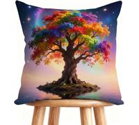 Cushion Cover 45x45 cm Sofa Cushions Tree Of Life Decorative Pillows Linen, for Seat Pads Home Decoration Lake D-6S35U
