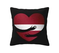 Cushion Cover 45X45Cm Latvia Latvian Flag Heart Square Pillowcase Durable Pillowcases Print Pillow Case For Best Friend, Boys, Girls