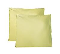 Cushion Cover 65 x 65 cm Set of 2 - 100% Cotton, Super Soft Premium Jersey Pillowcase, Simple and Elegant in Design, Made in Italy - Light Green