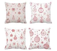 Cushion Cover 75 x 75 Set of 4, lamp Garden Cushions snowflake Outdoor Cushion Covers, Velvet Sofa Cushions Decorative Pillows Square Pillow Cases with Invisible Zipper, Home Decoration t-81