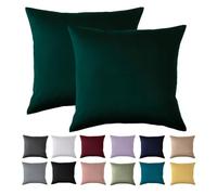 Cushion Cover 80 x 80 cm, Set of 2 - Pillowcases 80 x 80 cm Green for Pillows, 100% Microfibre Cushion Cover, Non-Iron and Wrinkle-Free with Zip