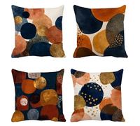Cushion Cover 85 x 85 Set of 4, Nordic Garden Cushions geometry Outdoor Cushion Covers, Velvet Sofa Cushions Decorative Pillows Square Pillow Cases with Invisible Zipper, Home Decoration t-23