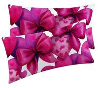 Cushion Cover Bow Rectangle Decorative Pillows Outdoor Velvet Cushion Covers 16 x 32 Inch, Love Double-Sided Printed Pillow Cases 2 pack 40x80cm with Invisible Zip Sofa Chair Living Bedroom F0-1192