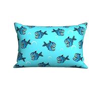 Cushion Cover Case Angry Sea Fish Plush Throw Pillow Covers Casual Comfortable Decorative Pillowcases, For Sofa, Furniture, Car, 40x60cm