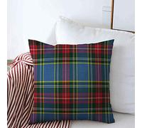 Cushion Cover Case Blue Abstract Macbeth Tartan Manufacture Kilt Check Beauty Square Throw Pillow Case Casual Decorative Pillowcases, For Indoor, Living Room, Patio, 45x45cm