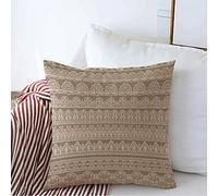 Cushion Cover Case Brown Abstract Horizontally Beige Lace Border Ribbon Dresses Flower Pillow Case With Invisible Zipper Decorative Pillowcases, For Outdoor, Bed, Office, 45x45cm