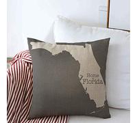 Cushion Cover Case Identity Gray America Home Florida Outline State Border On American Bay Ft Boundary Cartography City Square Throw Pillow Case Casual Pillowcases, For Home, Car, 45x45cm