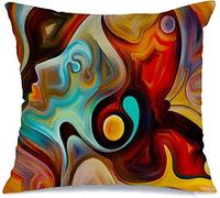 Cushion Cover Case Nightmare Colors Mind Series Artistic Metaphor Arrangement Made Square Throw Pillow Case With Invisible Zipper Decorative Pillowcases, For Bar, Bed, Car, 45x45cm