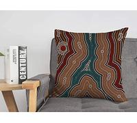 Cushion Cover Case Painting Based On Road Aboriginal Dot Australia Australian Map World Spot Artistic Tracks Cushion Case Colorful Chair Pillowcases, For Furniture, Couch, Living Room, 45x45cm