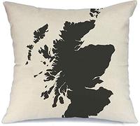 Cushion Cover Case Scotland Map Atlas Elements Sahara Black On White Miscellaneous Locations Territory Square Throw Pillow Case Colorful Chair Pillowcases, For Bar, Outdoor, Indoor, 45x45cm