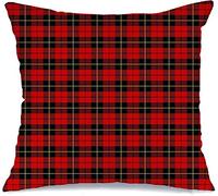 Cushion Cover Case Wallace Design Tartan Plaid Check Scottish Yellow Clan Material Style Cage Sofa Cushion Cover Printed Decorative Pillowcases, For Home, Living Room, Garden, 45x45cm