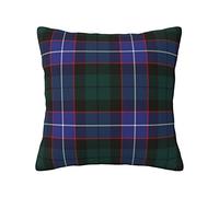 Cushion Cover Clan Hunter Classic European Tartan Linen Pillowcase Soft Washable for Sofa Bed 45x45cm