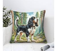 Cushion Cover Cocker Spaniel Dog Modern Art Decorative,Natural Ecology Oil Painting Square Soft Polyester Throw Pillow Cases for Couch Bedroom Sofa Car Home Living Room Decor 50x50cm