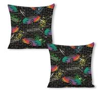 Cushion Cover Colorful Sports Cars Funny Racecar Set Of 2 Decorative Pillow Cover For Furniture Home Couch