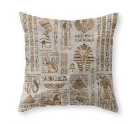 Cushion Cover, Egyptian Hieroglyphs And Deities Vintage Gold Large Pillowcase Personalised Pillow Cover Pillow Cases For Boys Gift Home Decor 45X45Cm