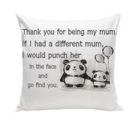 Cushion Cover for Mum, 45x45cm Mummy Birthday Pillow Case, Funny Keepsake Home Decoration Throw Pillow Cover, Personalized from Daughter and Son(Thank You for Being My Mum)