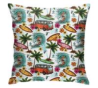 Cushion Cover Hawaiian Surfer 45X45Cm Cushion Case Abstract Throw Pillow Case Funky Pillowcase For Office Housewarming Gift Bench