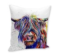 Cushion Cover Highland Cow Decorations Scottish Gift for Women Pillow Cover Highland Cow Gifts for Women, Highland Cow Cushion Covers Throw Pillow Case Decor Home Livingroom Couch Sofa 45x45cm