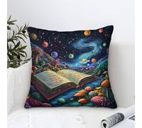 Cushion Cover Magic Book Modern Art Decorative,Fantasy Cosmic Pattern Square Cotton Pillow Case Soft Polyester Pillowcases for Sofa Patio Home Decor 50x50cm