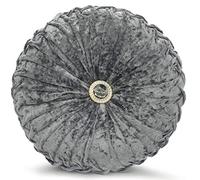 Cushion cover or cushions Crush Velvet fur diamante various designs silver, 15"x15", Round crush velvet silver