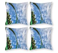 Cushion Cover Pillowcase Cotton Linen Amusement Ride Roller Coaster Sky-up Durable Cotton Linen Throw Pillow Case Home Decor for Halloween Easter Gifts 55x55cm