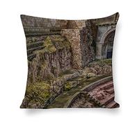 Cushion Cover Pillowcase Cotton Linen Arch Ruins Historic Site-up Durable Cotton Linen Throw Pillow Case Home Decor for Halloween Easter Gifts 40 * 40cm