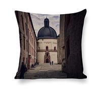 Cushion Cover Pillowcase Cotton Linen Architecture Street Infrastructure-up Durable Cotton Linen Throw Pillow Case Home Decor for Halloween Easter Gifts 50 * 50cm