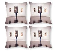 Cushion Cover Pillowcase Cotton Linen Art Exhibition Visual Arts-up Durable Cotton Linen Throw Pillow Case Home Decor for Halloween Easter Gifts 55x55cm