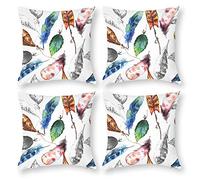Cushion Cover Pillowcase Cotton Linen Botany Plant Art Durable Cotton Linen Throw Pillow Case Home Decor for Halloween Easter Gifts 4 1 Set 43x43cm
