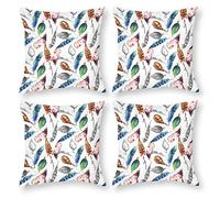 Cushion Cover Pillowcase Cotton Linen Design Leaf Graphics Durable Cotton Linen Throw Pillow Case Home Decor for Halloween Easter Gifts 4 1 Set 30x30cm