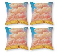 Cushion Cover Pillowcase Cotton Linen Explosion Smoke Space Durable Cotton Linen Throw Pillow Case Home Decor for Halloween Easter Gifts 4 1 Set 50x50cm