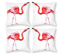 Cushion Cover Pillowcase Cotton Linen Flamingo Pink Beak Durable Cotton Linen Throw Pillow Case Home Decor for Halloween Easter Gifts 4 1 Set 80x80cm