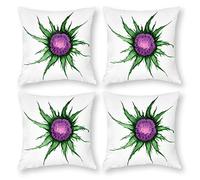 Cushion Cover Pillowcase Cotton Linen Flowering Plant Graphics Durable Cotton Linen Throw Pillow Case Home Decor for Halloween Easter Gifts 4 1 Set 43x43cm