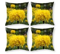 Cushion Cover Pillowcase Cotton Linen Flowering Plant Petal Botany-up Durable Cotton Linen Throw Pillow Case Home Decor for Halloween Easter Gifts 4 1 Set 43x43cm