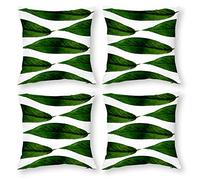 Cushion Cover Pillowcase Cotton Linen Green Grass Banana Leaf-up Durable Cotton Linen Throw Pillow Case Home Decor for Halloween Easter Gifts 4 1 Set 30x30cm