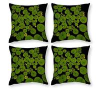 Cushion Cover Pillowcase Cotton Linen Green Leaf Plant-up Durable Cotton Linen Throw Pillow Case Home Decor for Halloween Easter Gifts 43x43cm
