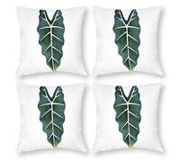 Cushion Cover Pillowcase Cotton Linen Green Symmetry Plant Durable Cotton Linen Throw Pillow Case Home Decor for Halloween Easter Gifts 4 1 Set 45x45cm