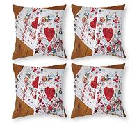 Cushion Cover Pillowcase Cotton Linen Heart Red Organ Heart-up Durable Cotton Linen Throw Pillow Case Home Decor for Halloween Easter Gifts 35x35cm