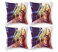 Cushion Cover Pillowcase Cotton Linen Houseplant Flowerpot Plant-up Durable Cotton Linen Throw Pillow Case Home Decor for Halloween Easter Gifts 55x55cm