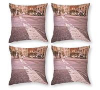 Cushion Cover Pillowcase Cotton Linen Lane Road Asphalt-up Durable Cotton Linen Throw Pillow Case Home Decor for Halloween Easter Gifts 80x80cm