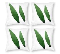 Cushion Cover Pillowcase Cotton Linen Leaf Green Flower Durable Cotton Linen Throw Pillow Case Home Decor for Halloween Easter Gifts 4 1 Set 30x30cm