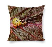 Cushion Cover Pillowcase Cotton Linen Leaf Snails and Slugs Snail-up Durable Cotton Linen Throw Pillow Case Home Decor for Halloween Easter Gifts 45 * 45cm