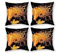 Cushion Cover Pillowcase Cotton Linen Maple Leaf Yellow Plane-up Durable Cotton Linen Throw Pillow Case Home Decor for Halloween Easter Gifts 4 1 Set 43x43cm