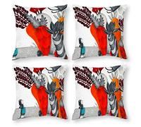 Cushion Cover Pillowcase Cotton Linen Mural Plant Modern Art-up Durable Cotton Linen Throw Pillow Case Home Decor for Halloween Easter Gifts 43x43cm