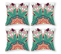 Cushion Cover Pillowcase Cotton Linen Pattern Art Mandala Durable Cotton Linen Throw Pillow Case Home Decor for Halloween Easter Gifts 4 1 Set 50x50cm